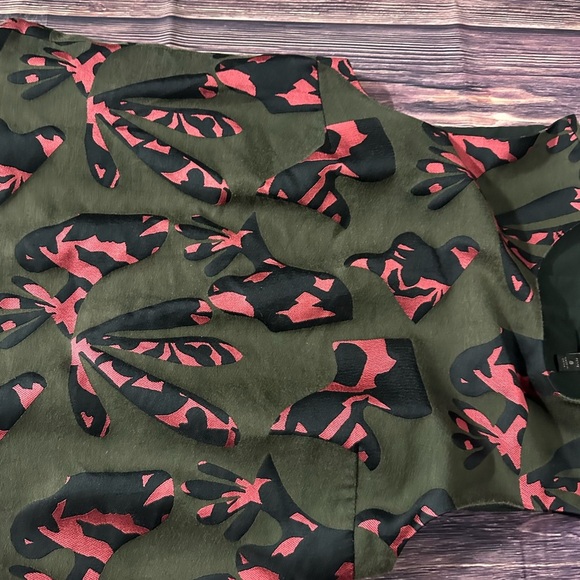 Banana Republic PIECED JACQUARD DROP-WAIST DRESS Stylish Dress in Green and Pink - Picture 6 of 8